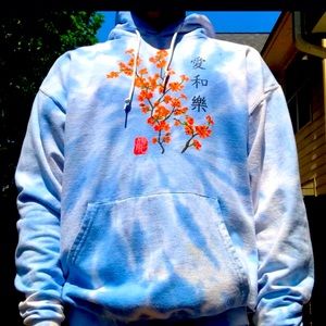 Floral Cherry Blossom Tie Dye Hoodie